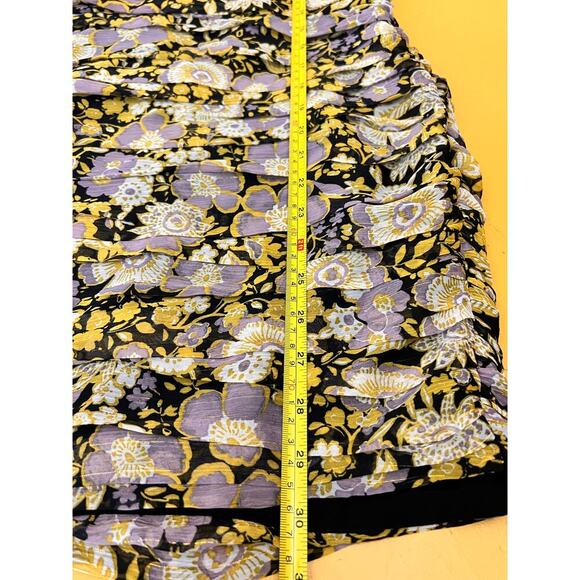 New Zara One-Shoulder Floral Ruched Mini Dress - Picture 7 of 10
